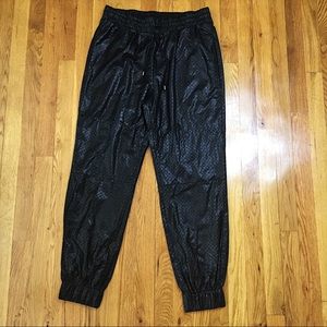 Faux Leather Joggers Pants Size 10 EUC Tamar Lined